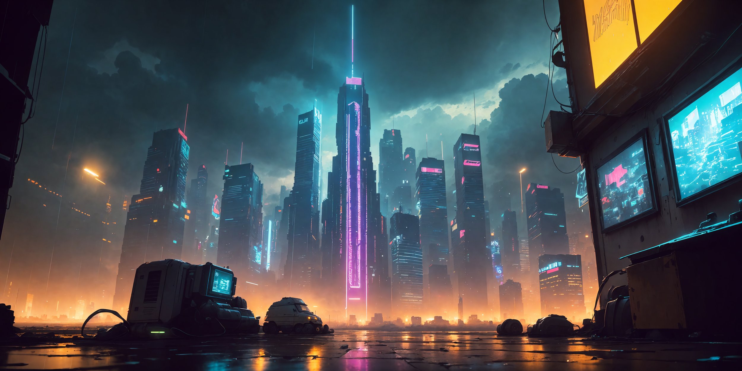 High-Tech Cyberpunk City Wallpapers — papr
